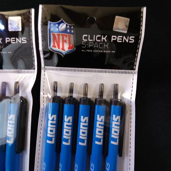 New Football Team Detroit Lions NFL Licensed Lot of 10 Pack Black Ink Click Pens - Picture 2 of 4